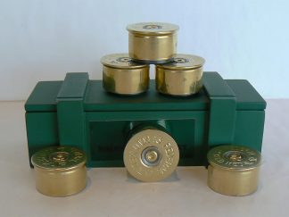 Set of six 12 gauge shotgun shell Fridge magnets mini ammo box