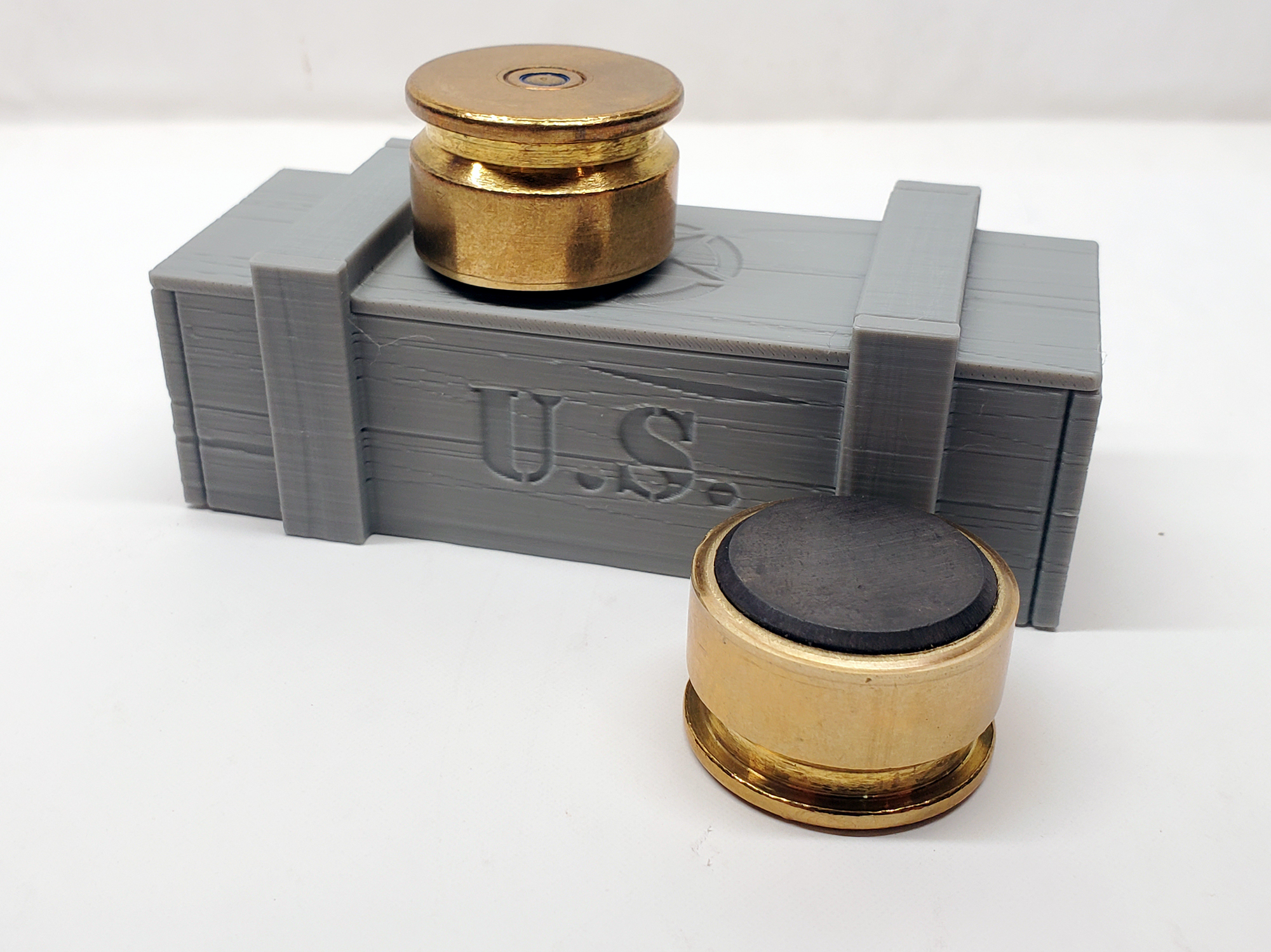 Give the gun owner or hunter in your life a unique and thoughtful gift with these handcrafted magnets, made from recycled 20mm Vulcan cannon brass