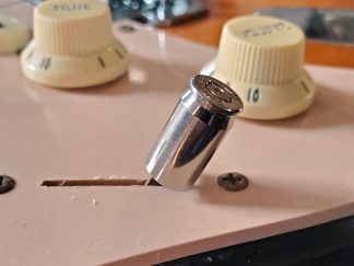 380 caliber bullet casing guitar switch nickel finish on Strat guitar