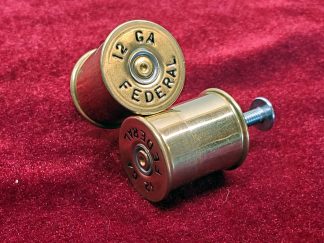 Pair of 12 Gauge Shot Gun Shell Cabinet Knobs, Rustic Dresser Drawer Pulls