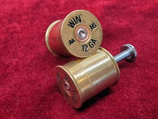 Pair of Rustic Drawer Pulls or Cabinet Door Knobs Made with 12 Gauge Shot Gun Shell